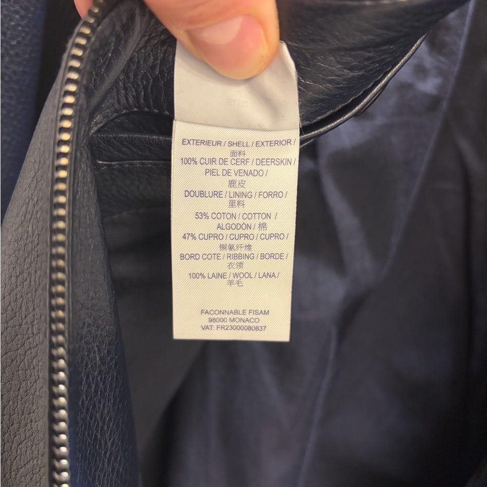 Italian Leather Bomber Jacket - Picture 5 of 7